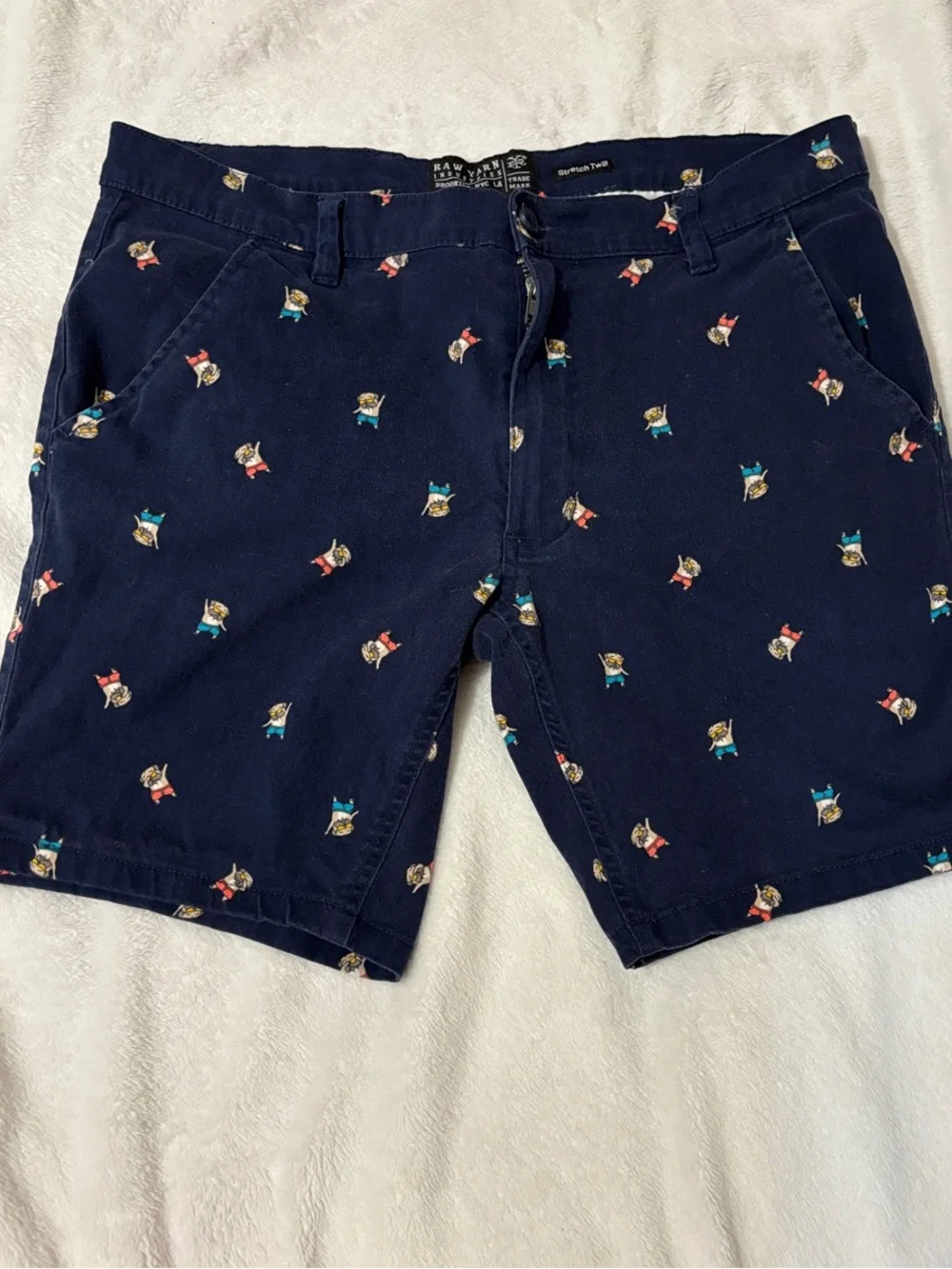 Navy Embroidered Novelty Men’s Shorts